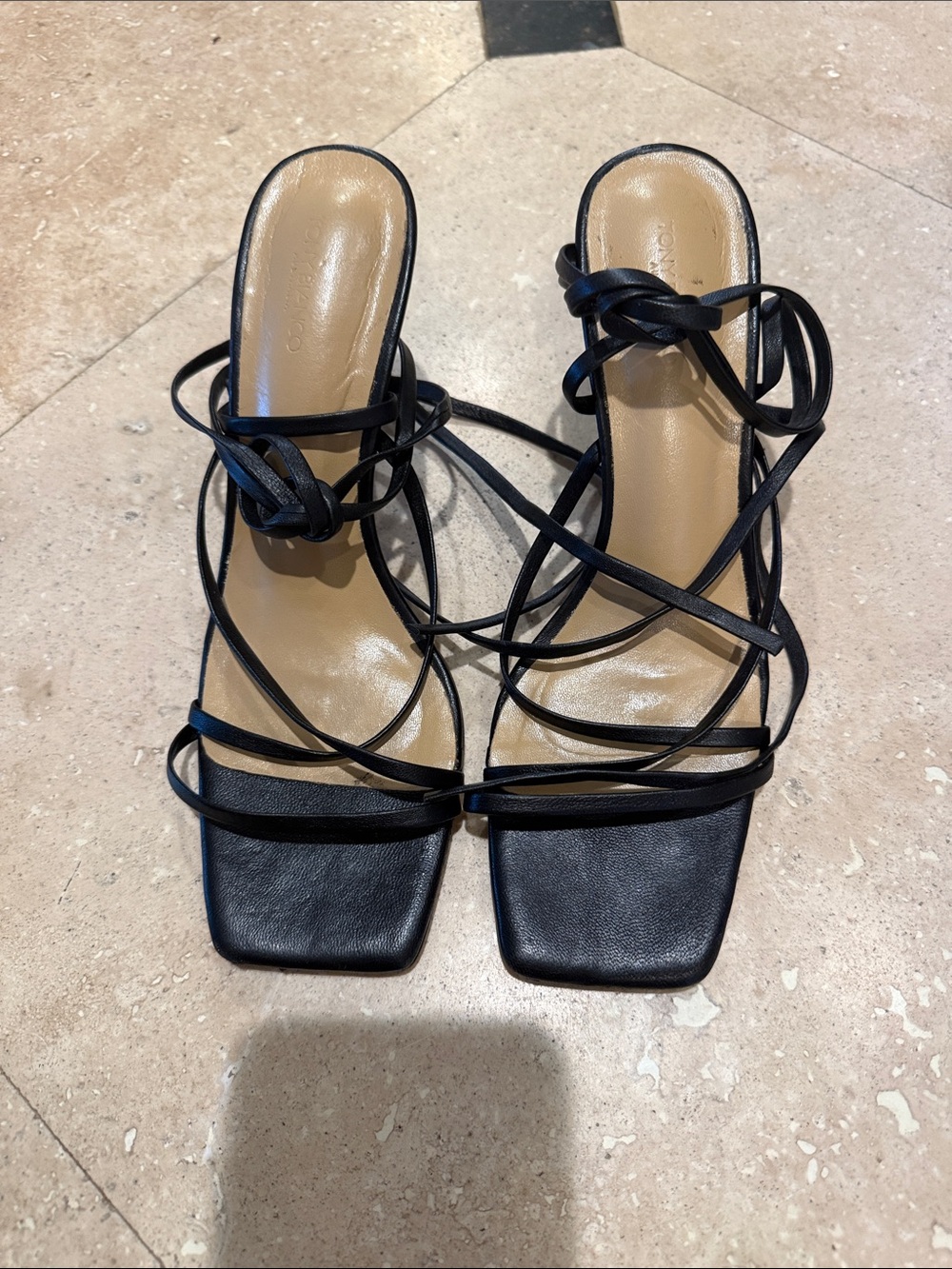 Tony Bianco leather tie up 31/2 inch heels